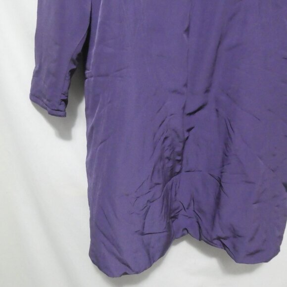 LAURA PETITES | large | Long Purple Winter Coat with Faux Fur Collar | GUC - Picture 14 of 16